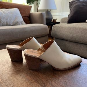 Madewell Harper Mule. White/cream leather.